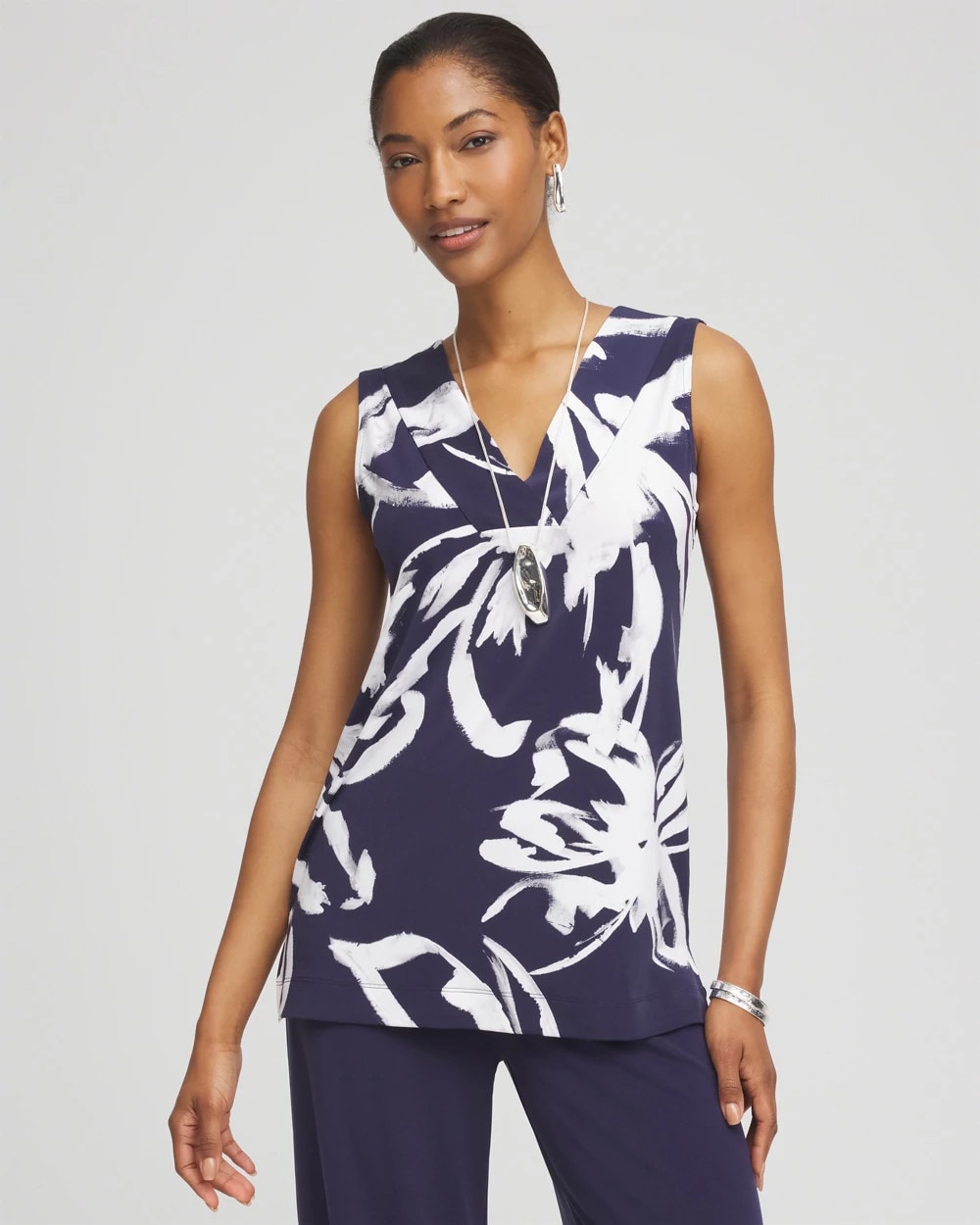 Travelers™ Knit Floral V-Neck Tank | Chico's